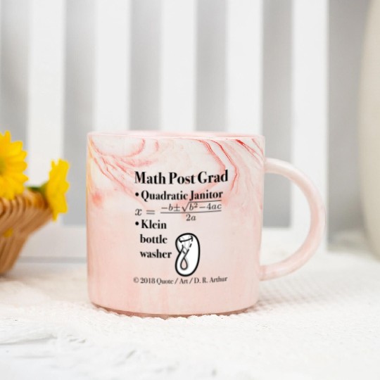 ► Math Post Grad Quadratic Equation & Klein Bottle Marble Mugs