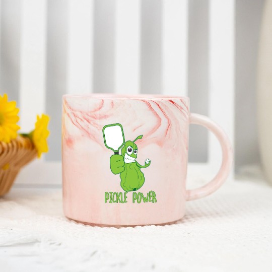 Pickleball Funny Pickle Power Marble Mugs