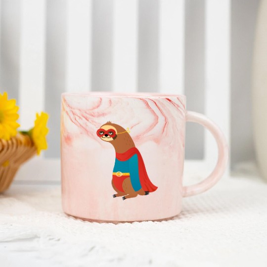 sloth superhero Marble Mugs