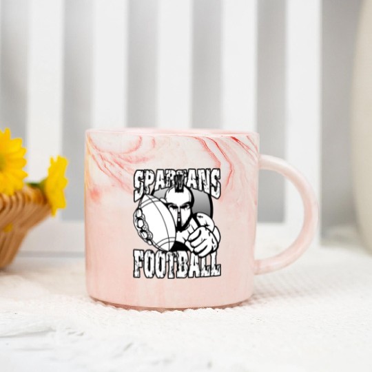Spartans Football Homecoming Sports School Pride Marble Mugs