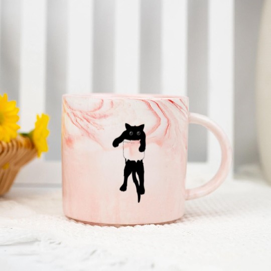 Cat in pocket Marble Mugs