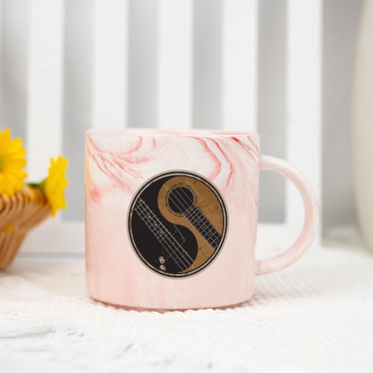 Guitar Ying Yang Gift Guitar Player Marble Mugs
