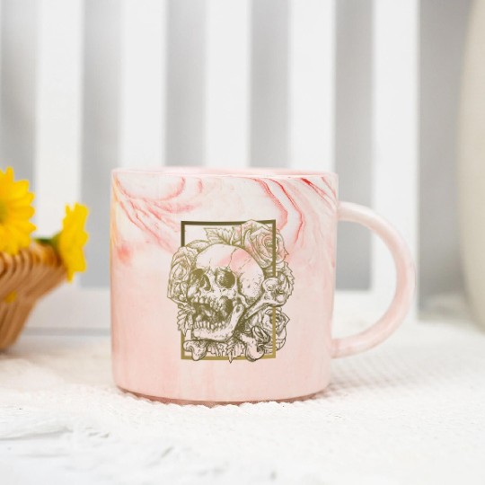 skull and roses Marble Mugs