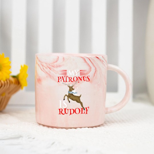 My Patronis Is Rudolf the Red Nose Reindeer XMAS Marble Mugs