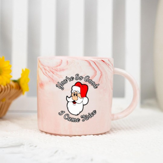 Adult Humor Naughty Dirty Santa Christmas Gift Marble Mugs