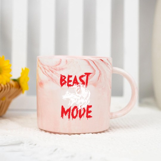 Wolf pack predator wild lonely animal moon Marble Mugs