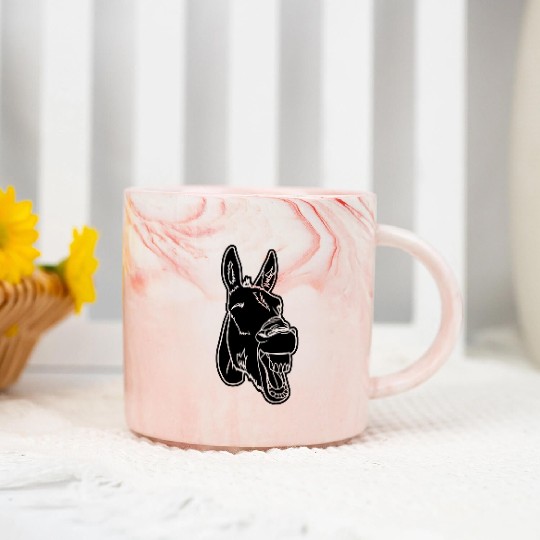 widely Laughing Donkey Marble Mugs