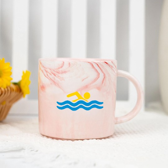 sea swimming pool holiday waves water cool sports Marble Mugs