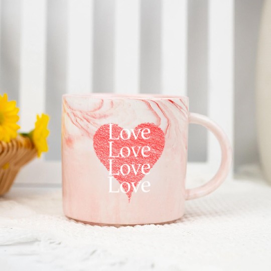 Heart Full of Love Marble Mugs