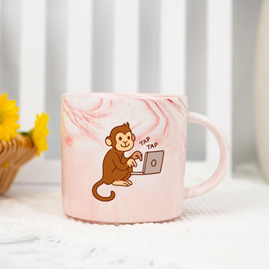monkey laptop Marble Mugs