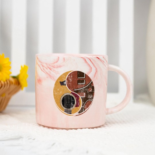Guitar Ying Yang Music Guitar Player Gift Marble Mugs