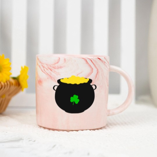 Pot of Gold St Patricks Day Marble Mugs