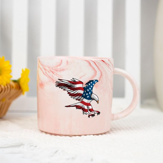 Patriotic American Eagle Marble Mugs
