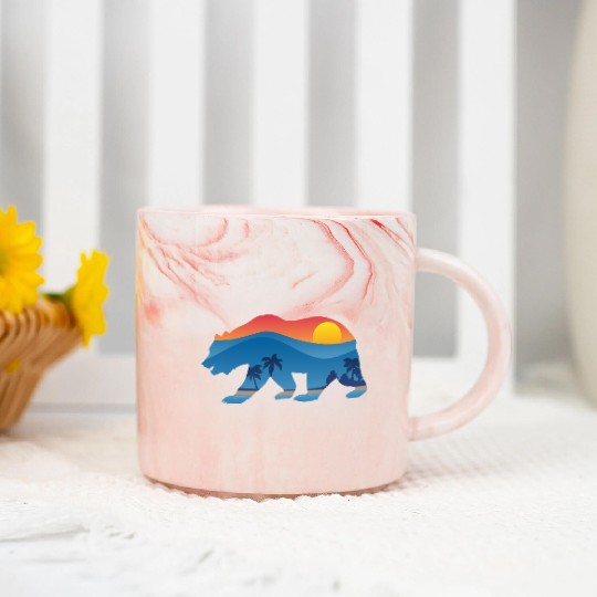 California Bear Marble Mugs
