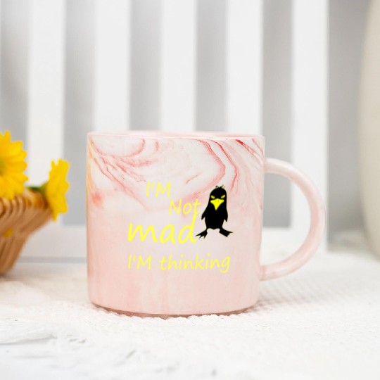 I'm Not Mad I'm Thinking Cute Angry Bird Marble Mugs