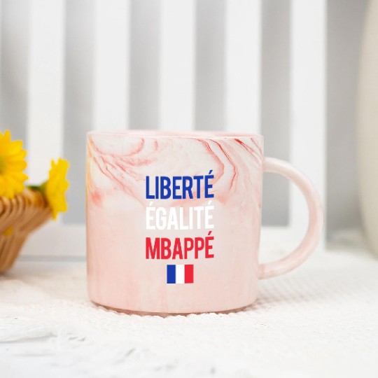 Liberte E galite Mbappe France Marble Mugs