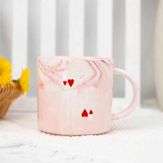 KING OF HEARTS PLAYING CARD Marble Mugs
