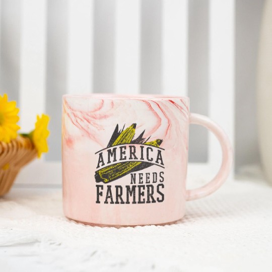 America Needs Farmers Marble Mugs