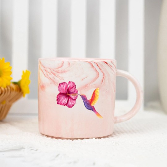humming-bird hibiscus Marble Mugs