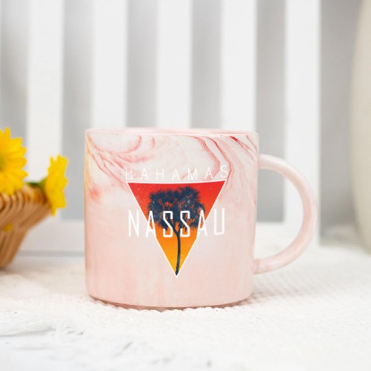 Bahamas Nassau Palms Holiday Marble Mugs