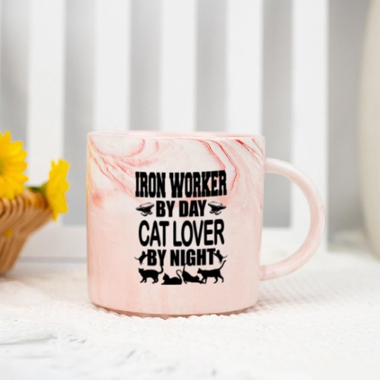 Iron Worker Cats t Funky Jokes Marble Mugs