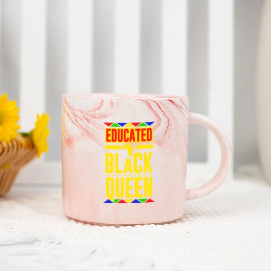 Educated Black Queen Marble Mugs