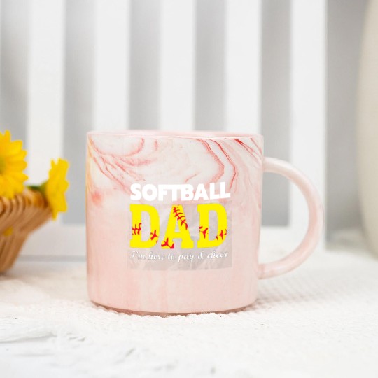 softball dad Marble Mugs