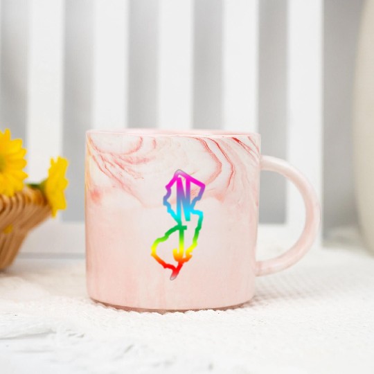 New Jersey Gay Pride LGBTQ Marble Mugs