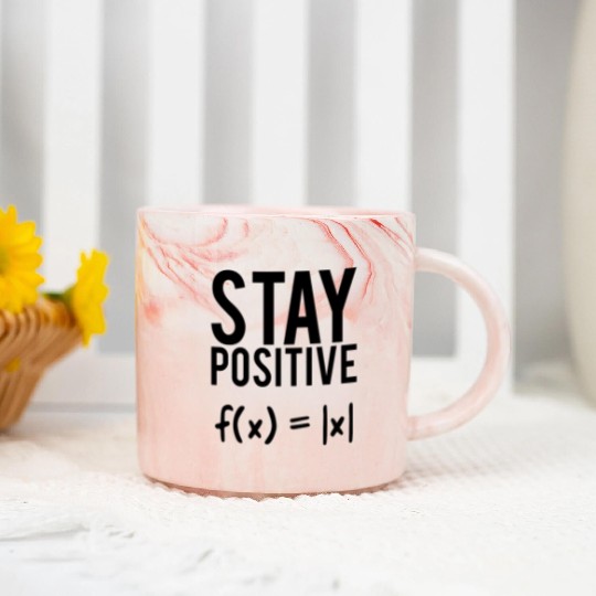 Stay positive math quote student teacher gift Marble Mugs