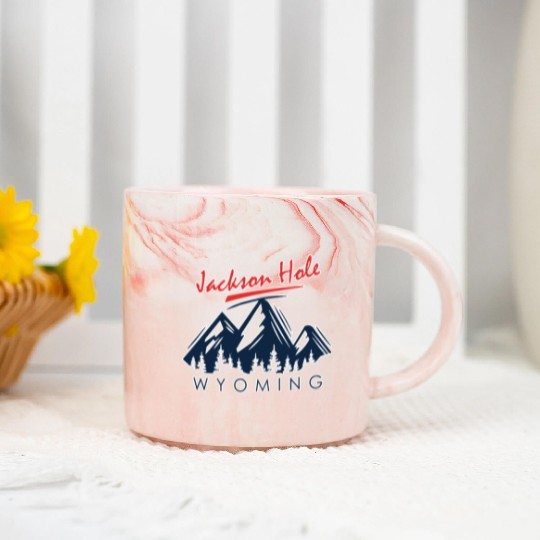 Jackson Hole Wyoming Marble Mugs Vintage City Retro Tshi