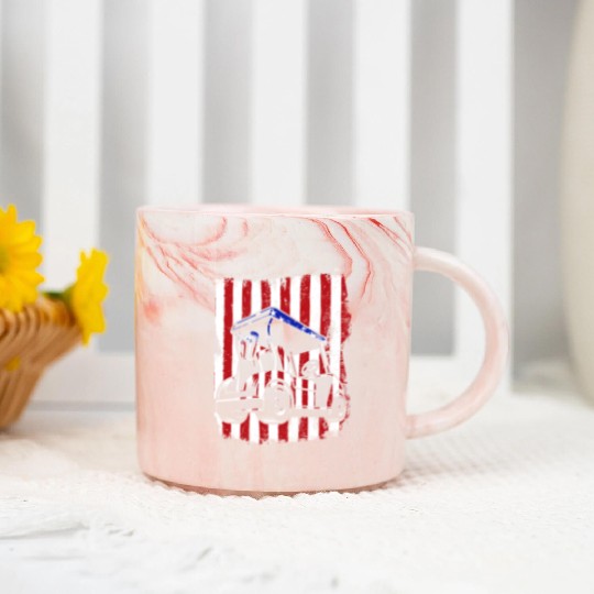 Funny Patriotic Golf Wear USA Flag Golf Cart Marble Mugs