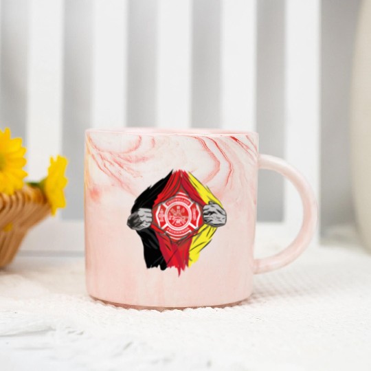 German Volunteer Fire Brigade Firefighter Marble Mugs