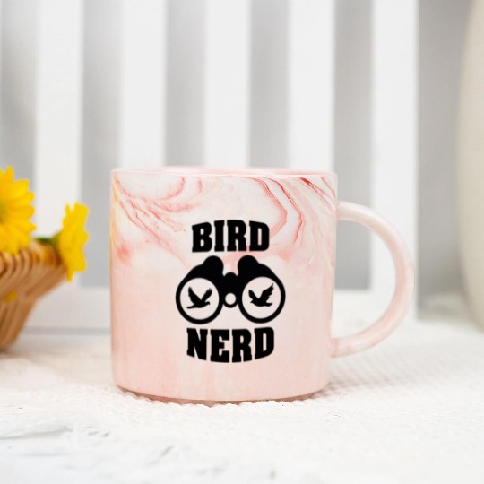 Bird Nerd Marble Mugs
