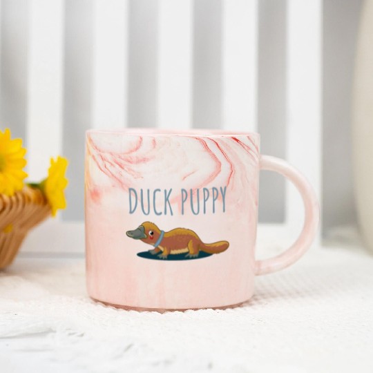 Duck Puppy Duck puppy sweet gift platypus cute Marble Mugs