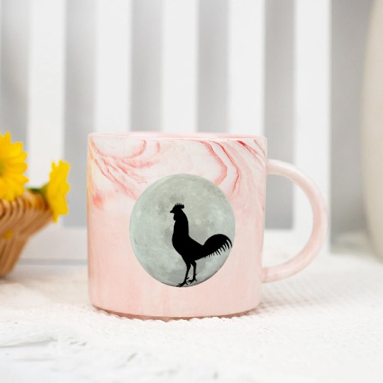 Chicken Full Moon Marble Mugs