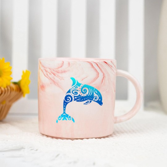 Maori Dolphin Polynesian T Tattoo Gift Idea Marble Mugs