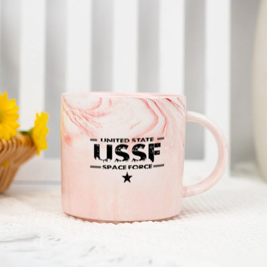 Space Force - Black Marble Mugs