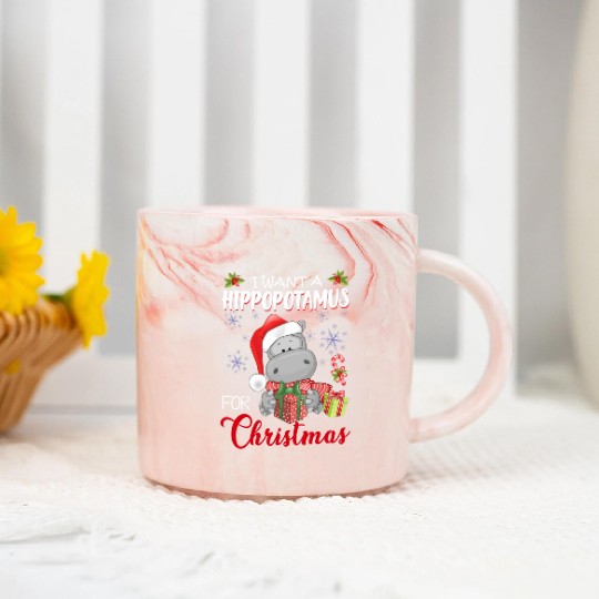 I Want A Hippopotamus For Christmas Xmas Hippo Marble Mugs
