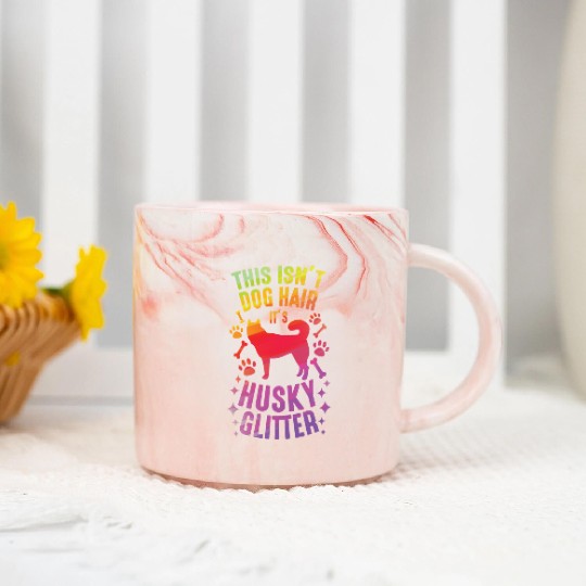 Siberian Husky Dog Wolf Funny huskies Dog Hair Marble Mugs