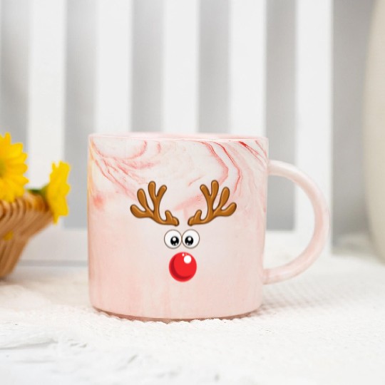 Christmas Rudolph reindeer winter nature gift Marble Mugs