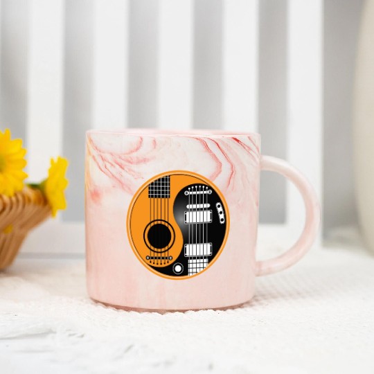 Guitar Ying Yang Marble Mugs