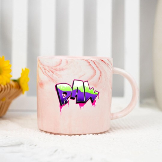 Raw Graffiti Art UFO Green, Plastic Pink, Proton Marble Mugs