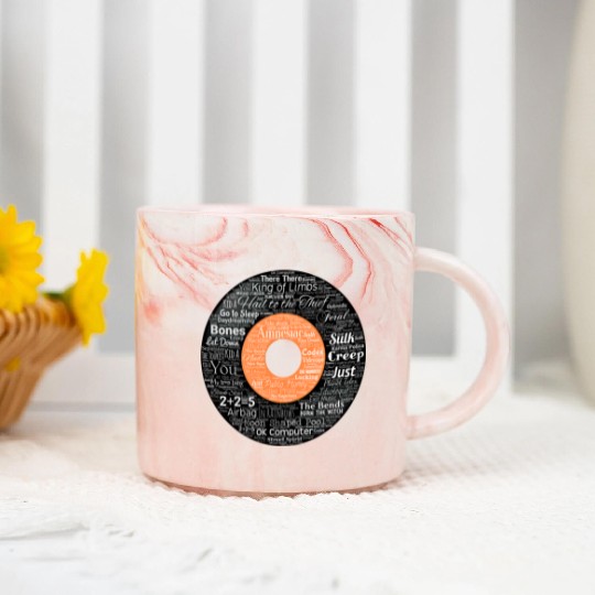 Radiohead Albums and Songs Marble Mugs