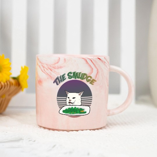 Smudge The Cat Meme Marble Mugs