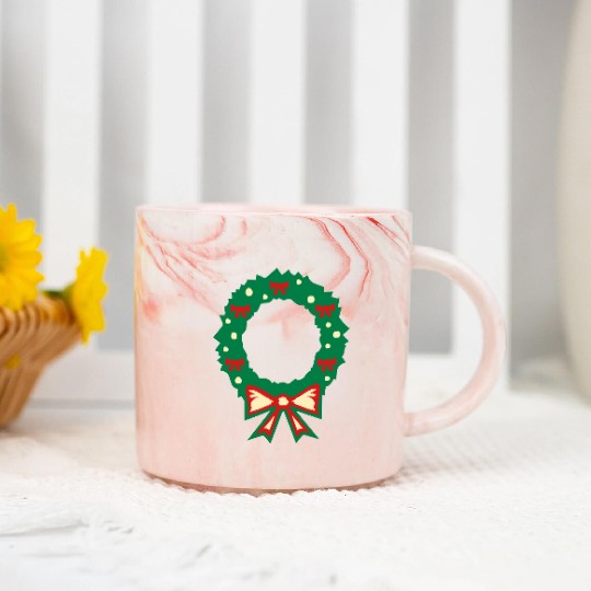 christmas wreath Marble Mugs