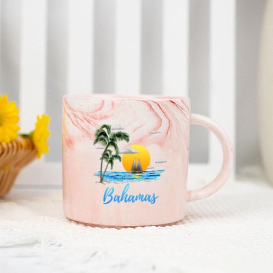 Bahamas Vacation Sailing Marble Mugs