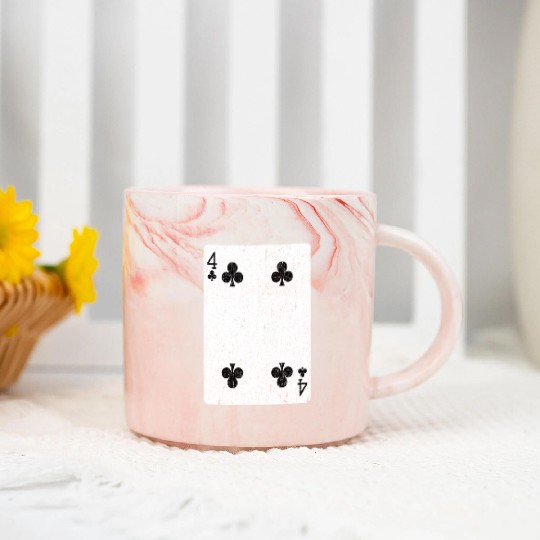 four of clubs playing card Marble Mugs