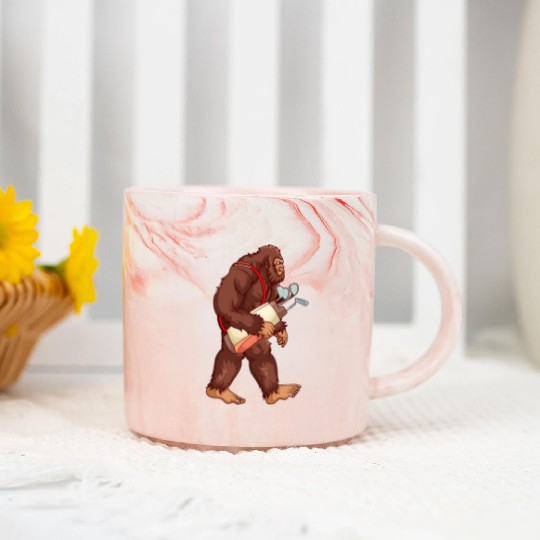 Bigfoot Sasquatch Golf player gift Marble Mugs