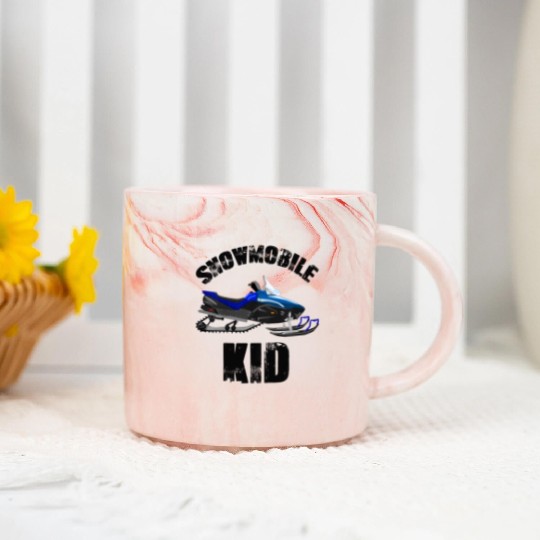 Awesome Gift for Snowmobile Kid || Marble Mugs