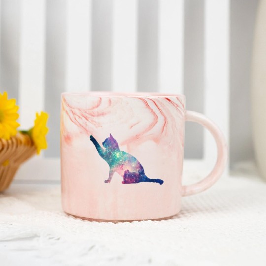 galaxy cat for cats lovers Marble Mugs